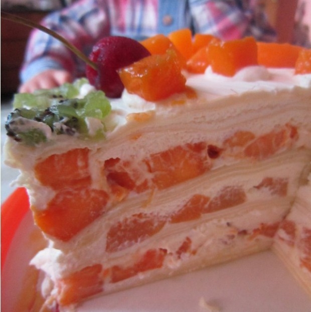 芒果可丽饼千层蛋糕