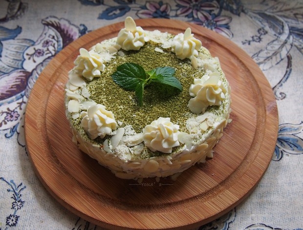 6寸抹茶小裱花蛋糕