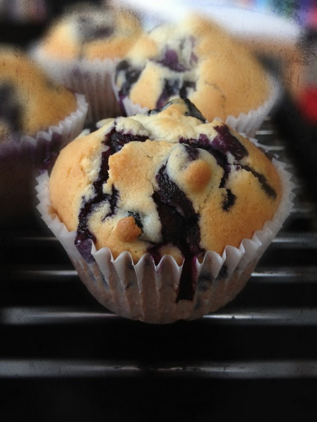 鲜奶油蓝莓纸杯蛋糕 Blueberry Crème  fraîche cupcake