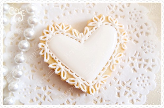 “Happiness三茶” の手绘饼干课 - 心形蕾丝曲奇