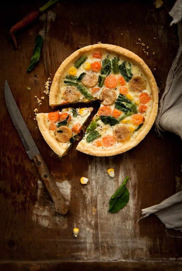 蔬菜鸡肉蛋奶塔