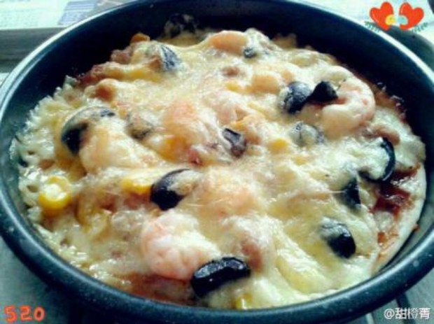 黑椒小牛排鲜虾披萨