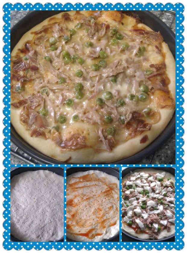 金枪鱼豌豆匹萨