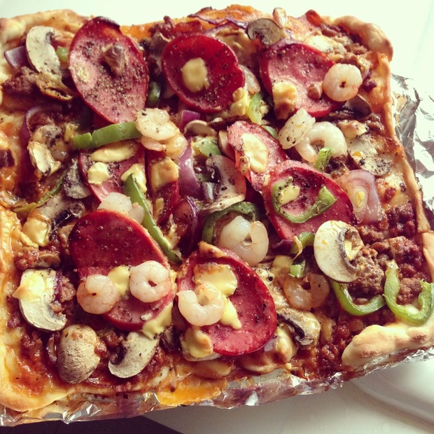 无边脆皮海陆汇pizza