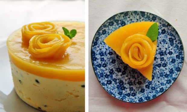 黄桃百香果慕斯