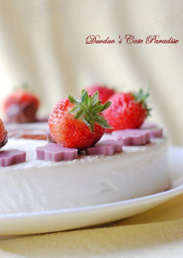 青茶果冻慕司蛋糕