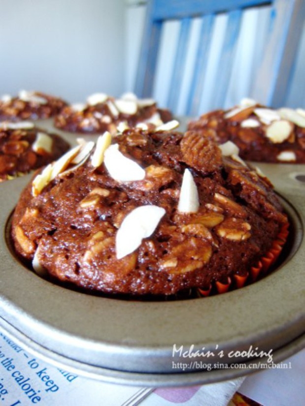 杏仁燕麦巧克力麦芬