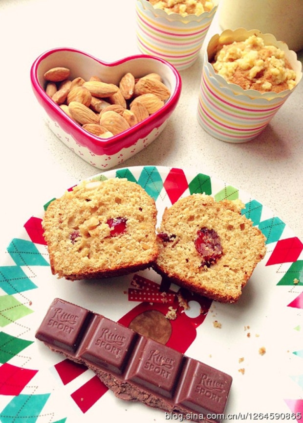 奶酥全麦果干坚果马芬