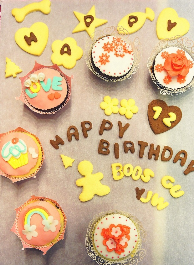 翻糖蔓越莓麦芬蛋糕