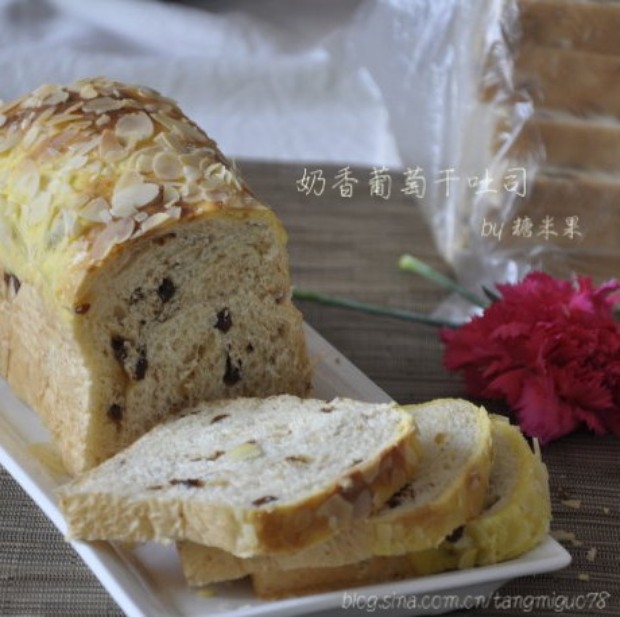 奶香葡萄干吐司