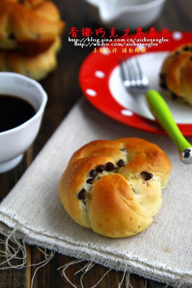 淡奶油香橙卷卷包