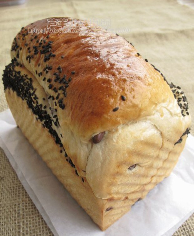 蜜红豆黑豆浆吐司