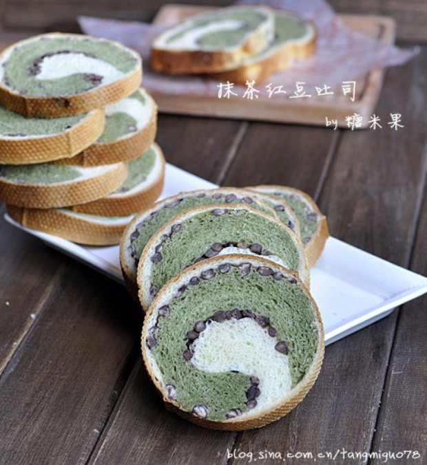 抹茶红豆吐司