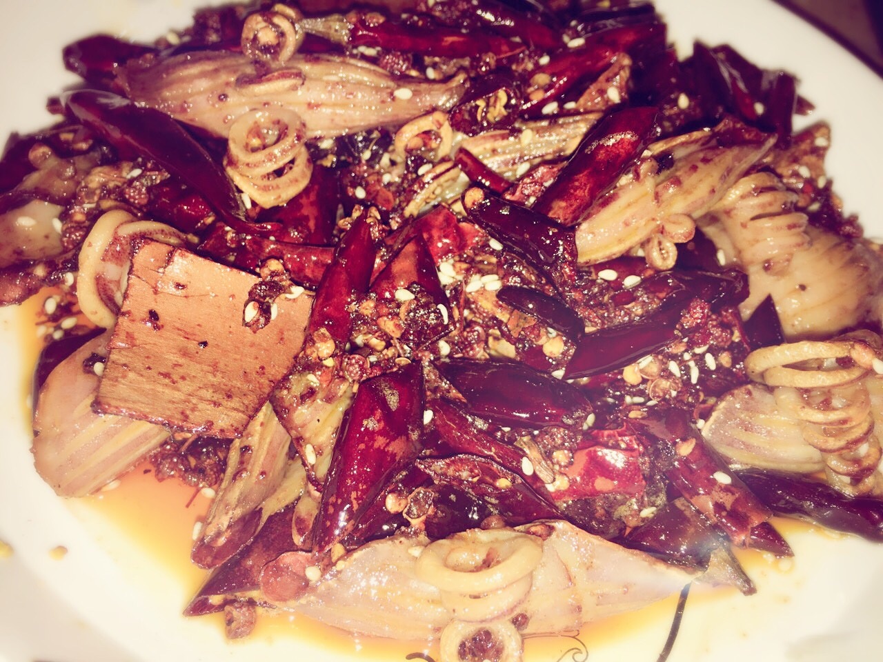 干锅鱿鱼牛角花